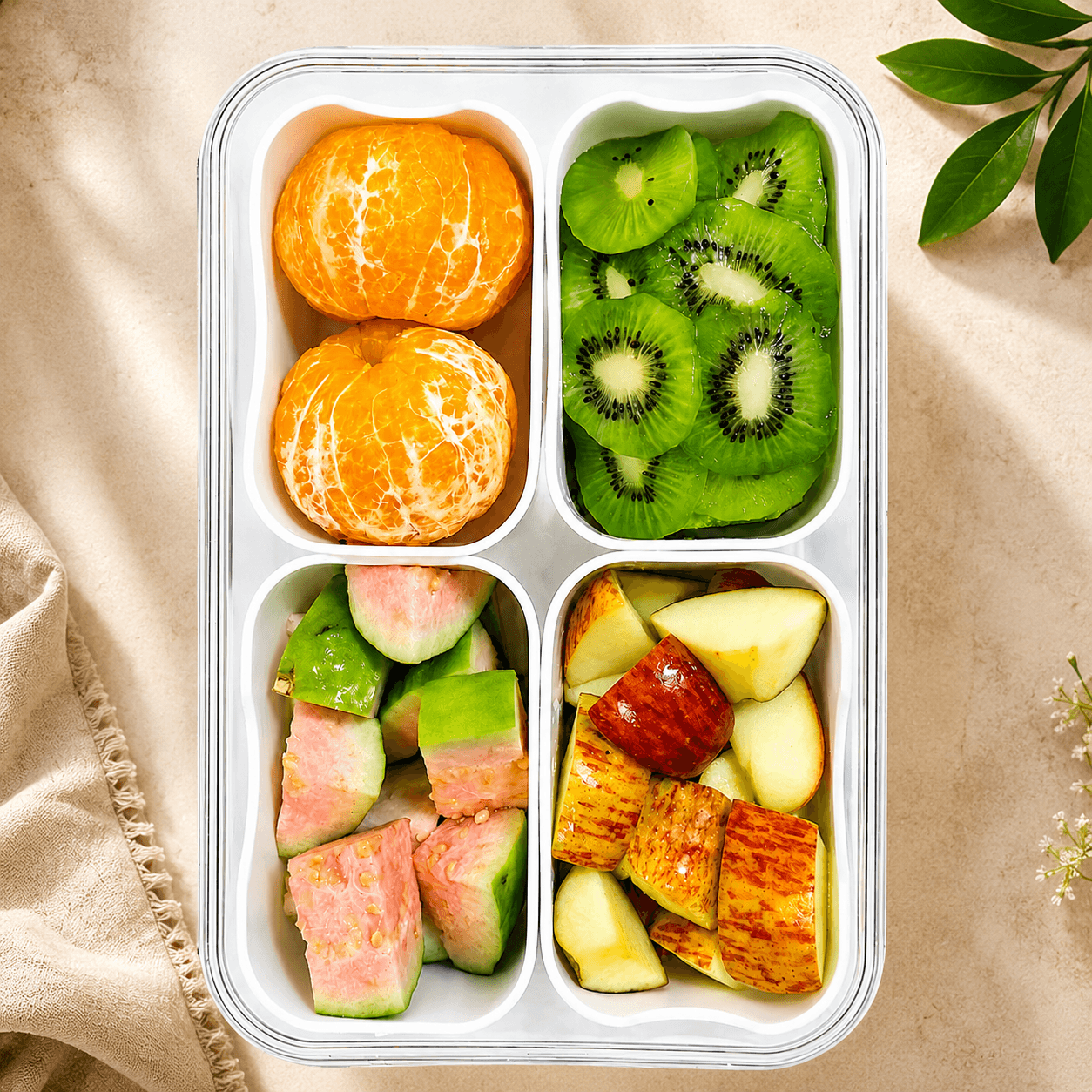 Sugar Care fruit box – Apple, Guava, Kiwi, Mandarin Orange