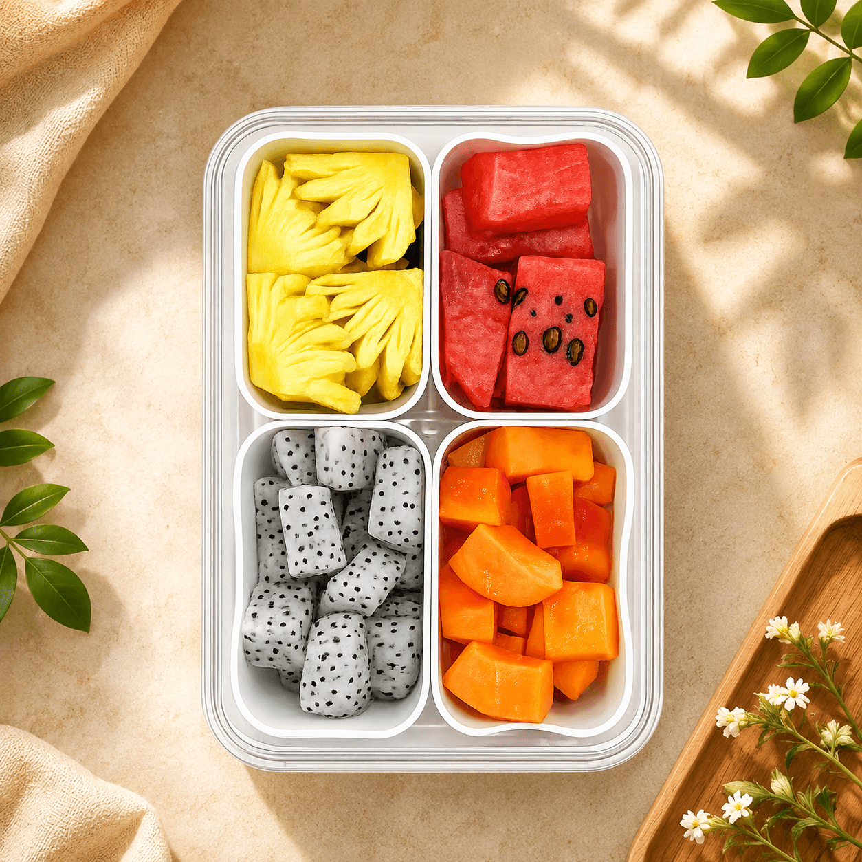 The Tropical Four fruit box – 3 Normal + 1 Exotic Fruit